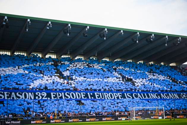 Club Brugge v Salzburg - UEFA Champions League BRUGGE, BELGIUM - AUGUST 12 : Illustration picture of fans of Club Brugge during the UEFA Champions League 2025 26 third qualifying round second leg between Club Brugge and Salzburg on August 12, 2025 in Brugge, Belgium, 12 08 2025 Brugge Belgium  Copyright: xGvgx