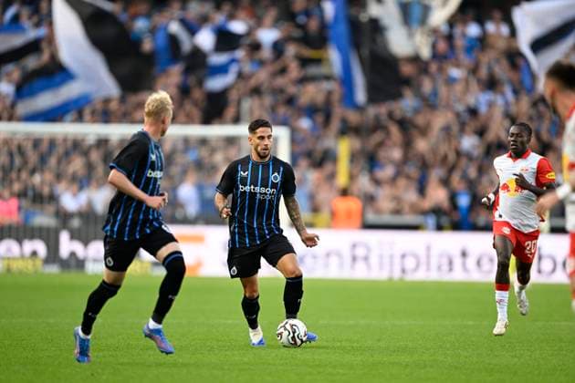 Club Brugge v Salzburg - UEFA Champions League BRUGGE, BELGIUM - AUGUST 12 : Reis Ludovit midfielder of Club Brugge in action during the UEFA Champions League 2025 26 third qualifying round second leg between Club Brugge and Salzburg on August 12, 2025 in Brugge, Belgium, 12 08 2025 Brugge Belgium  Copyright: xJanxDexMeuleneirx