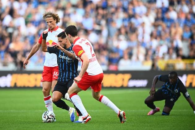 Club Brugge v Salzburg - UEFA Champions League BRUGGE, BELGIUM - AUGUST 12 : Reis Ludovit midfielder of Club Brugge in action during the UEFA Champions League 2025 26 third qualifying round second leg between Club Brugge and Salzburg on August 12, 2025 in Brugge, Belgium, 12 08 2025 Brugge Belgium  Copyright: xGvgx