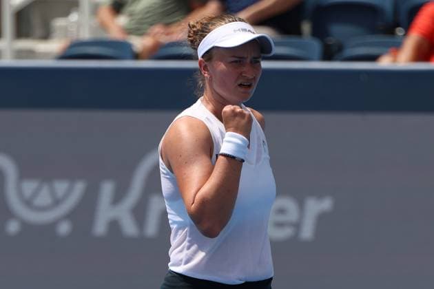 August 12, 2025, Mason, Ohio, United States: BARBORA KREJCIKOVA of Czech Republic during the match against Iva Jovic of USA in the third round of the Cincinnati Open at the Lindner Family Tennis Center. Mason, Ohio. Krejcikova won 6:4, 3:6, 6:2. Mason United States - ZUMAc278 20250812_zsp_c278_006 Copyright: xMarcinxCholewinskix