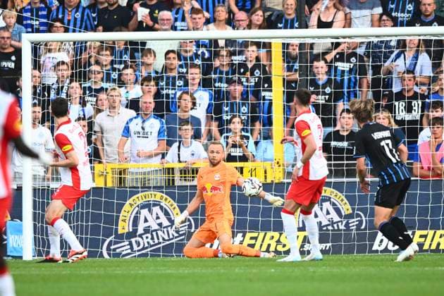Club Brugge v Salzburg - UEFA Champions League BRUGGE, BELGIUM - AUGUST 12 : Schlager Alexander goalkeeper of Red Bull Salzburg in action during the UEFA Champions League 2025 26 third qualifying round second leg between Club Brugge and Salzburg on August 12, 2025 in Brugge, Belgium, 12 08 2025 Brugge Belgium  Copyright: xGvgx