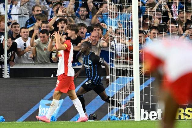 Club Brugge v Salzburg - UEFA Champions League iBRUGGE, BELGIUM - AUGUST 12 : Forbs Carlos forward of Club Brugge celebrates after scoring during the UEFA Champions League 2025 26 third qualifying round second leg between Club Brugge and Salzburg on August 12, 2025 in Brugge, Belgium, 12 08 2025 Brugge Belgium  Copyright: xJanxDexMeuleneirx