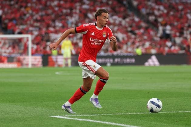 Portugal, Lisbon 2025 08 12 xJFx second leg third qualifying round Uefa Champions League 2025 26 , S L Benfica OGC Nice v l , Dedic S L Benfica in action, in action, Copyright: JoaquimxFerreira