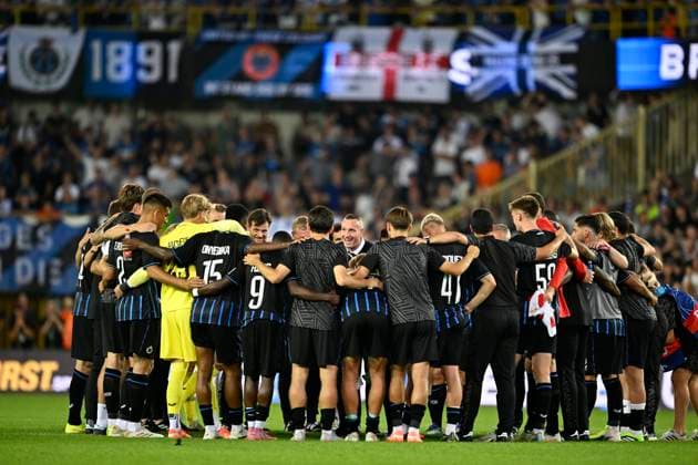 Club Brugge v Salzburg - UEFA Champions League BRUGGE, BELGIUM - AUGUST 12 : Hayen Nicky head coach of Club Brugge celebrates the win during the UEFA Champions League 2025 26 third qualifying round second leg between Club Brugge and Salzburg on August 12, 2025 in Brugge, Belgium, 12 08 2025 Brugge Belgium  Copyright: xJanxDexMeuleneirx