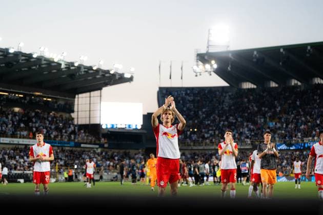 Club Brugge vs FC Salzburg UEFA Champions League Play-off (Second Leg) Kjaergaard of Salzburg after the match the UEFA Champions League play-off second leg match Jan Breydel Stadium in Bruges, Belgium. Copyright: xTAISEIxIWAMOTOx