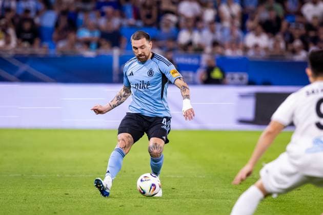 SLOVAN BRATISLAVA - KAIRAT ALMATY Guram Kashia of Slovan during third qualifying round of UEFA Champions League football match between SK Slovan Bratislava and Kairat Almaty. Bratislava, Slovakia, August 12, 2025. Copyright: xx 080A4838