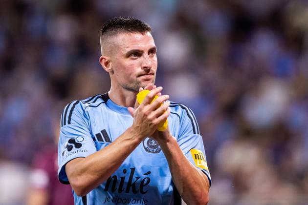 SLOVAN BRATISLAVA - KAIRAT ALMATY Robert Mak of Slovan during third qualifying round of UEFA Champions League football match between SK Slovan Bratislava and Kairat Almaty. Bratislava, Slovakia, August 12, 2025. Copyright: xx 080A5174