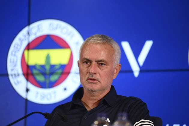 Fenerbahce v Feyenoord - UEFA Champions League ISTANBUL, TURKIYE - AUGUST 12: Head coach Jose Mourinho of Fenerbahce speaks during a press conference, PK, Pressekonferenz after the UEFA Champions League third qualifying round second-leg football match between Fenerbahce and Feyenoord at Chobani Stadium in Istanbul, Turkiye on August 12, 2025. Arif Hudaverdi Yaman Anadolu Istanbul Turkey. Editorial use only. Please get in touch for any other usage.  Copyright: x2025xAnadoluxArifxHudaverdixYamanx