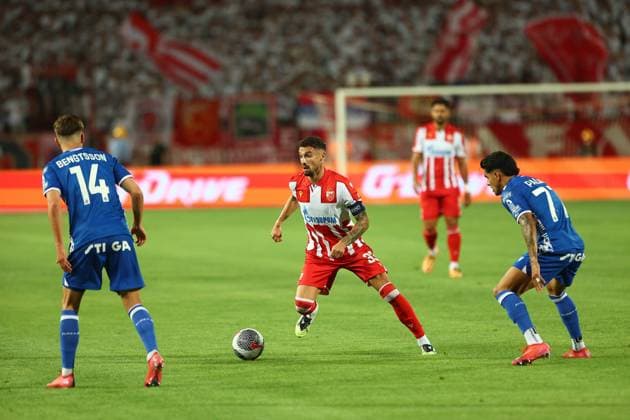 BELGRAD 12.08.2025 MECZ III RUNDA ELIMINACYJNA LIGA MISTRZOW SEZON 2025 26: FK CRVENA ZVEZDA BELGRAD - LECH POZNAN --- UEFA CHAMPIONS LEAGUE THIRD QUALIFYING ROUND MATCH: RED STAR BELGRADE - LECH POZNAN NZ RADE KRUNIC LEO BENGTSSON LUIS PALMA FOT. PATRYK PINDRAL 400MM.PL NEWSPIX.PL --- newspix.pl 