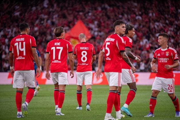 August 12, 2025, Lisboa, Lisboa, Portugal: AURSNES from SL Benfica seen celebrating his goal during the UEFA Champions League 3rd round second leg football match between SL Benfica and OGC Nice at Estadio do Lisboa e Benfica on August 12, 2025 in Lisboa, Portugal. Lisboa Portugal - ZUMAl192 20250812_zsp_l192_041 Copyright: xMiguelxLemosx