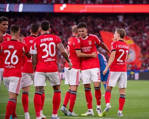 August 12, 2025, Lisboa, Lisboa, Portugal: AURSNES from SL Benfica seen celebrating his goal during the UEFA Champions League 3rd round second leg football match between SL Benfica and OGC Nice at Estadio do Lisboa e Benfica on August 12, 2025 in Lisboa, Portugal. Lisboa Portugal - ZUMAl192 20250812_zsp_l192_049 Copyright: xMiguelxLemosx