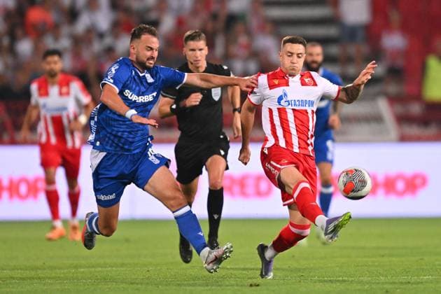 CRVENA ZVEZDA vs LECH BRUNO DUARTE DA SILVA, football player of Crvena Zvezda, during UEFA Champion League qualification match against Lech Poznan, at Stadium Rajko Mitic. Belgrade, 12.08.2025 photo: MN Press Photo Agency FOOTBALL, UEFA CHAMPION LEAGUE QUALIFICATIONS MATCH, CRVENA ZVEZDA, RED STAR, LECH POZNAN Belgrade Stadium Rajko Mitic Serbia Copyright: xMarkoxMetlas xMNxPressx
