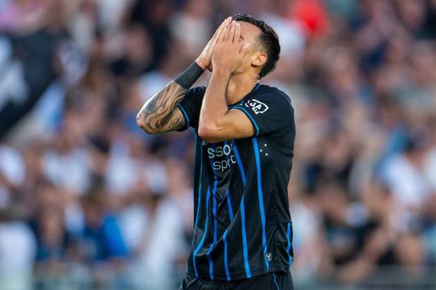 2025-08-12 Club Brugge v RB Salzburg - UEFA Champions League Third Qualifying Round Second Leg BRUGGE, BELGIUM - AUGUST 12: Aleksandar Stankovic of Club Brugge looks dejected during the UEFA Champions League Third Qualifying Round Second Leg match between Club Brugge and RB Salzburg at Jan Breydel Stadium on August 12, 2025 in Brugge, Belgium. Brugge Jan Breydel Stadium Belgium Content not available for redistribution in The Netherlands directly or indirectly through any third parties. Copyright: xJorisxVerwijstx