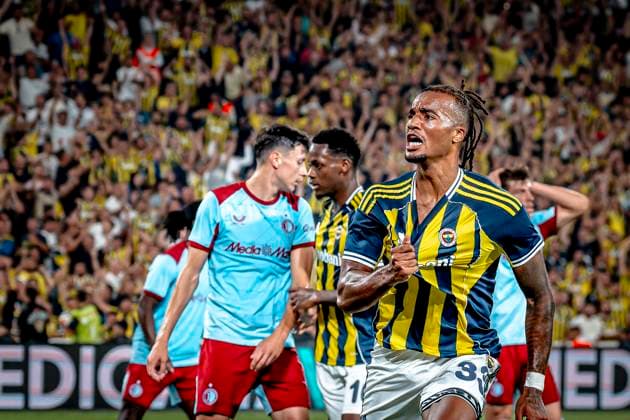 Fenerbahce SK midfielder Archie Brown celebrating the goal during the match Fenerbahce Feyenoord at the Åžükrü SaracoÄülu Spor Kompleksi for the Champions League Third qualifying round 2nd leg season 2025 2026 in ISTANBUL, Turkey on 10 august 2025, photo by Marcel van Dorst EYE4images DeFodi Images
