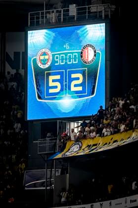 Scorebord during the match Fenerbahce Feyenoord at the Åžükrü SaracoÄülu Spor Kompleksi for the Champions League Third qualifying round 2nd leg season 2025 2026 in ISTANBUL, Turkey on 10 august 2025, photo by Marcel van Dorst EYE4images DeFodi Images