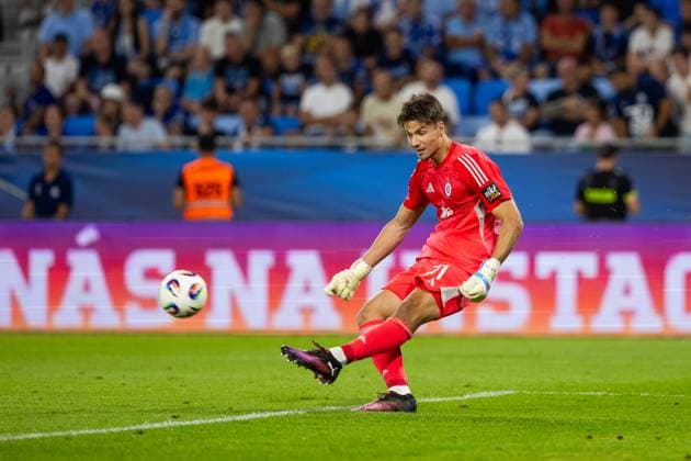 SLOVAN BRATISLAVA - KAIRAT ALMATY Dominik Takac of Slovan during third qualifying round of UEFA Champions League football match between SK Slovan Bratislava and Kairat Almaty. Bratislava, Slovakia, August 12, 2025. Copyright: xx 080A5270