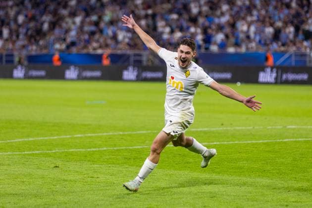 SLOVAN BRATISLAVA - KAIRAT ALMATY Jorginho of Kairat celebrates during third qualifying round of UEFA Champions League football match between SK Slovan Bratislava and Kairat Almaty. Bratislava, Slovakia, August 12, 2025. Copyright: xx 080A5651