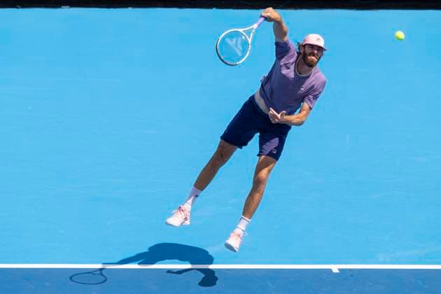 August 12, 2025, Mason, Ohio, USA: Mason, Ohio; Cincinnati Open Tennis Tournament - 2025 08 12 - Reilly Opelka plays a ball against opponent Francisco Comesana. - ZUMAPress Mason USA - ZUMAn24_ 20250812_zaf_n24_205 Copyright: xWallyxNellx