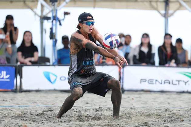 Hiroki Dylan Kurokawa, AUGUST 13, 2025 - Beach volleyball, Beachvolleyball : The 39th Beach Volley Japan, Men s Final at Kugenuma beach, Kanagawa, Japan. Noxthirdxpartyxsales  aflo_300048934