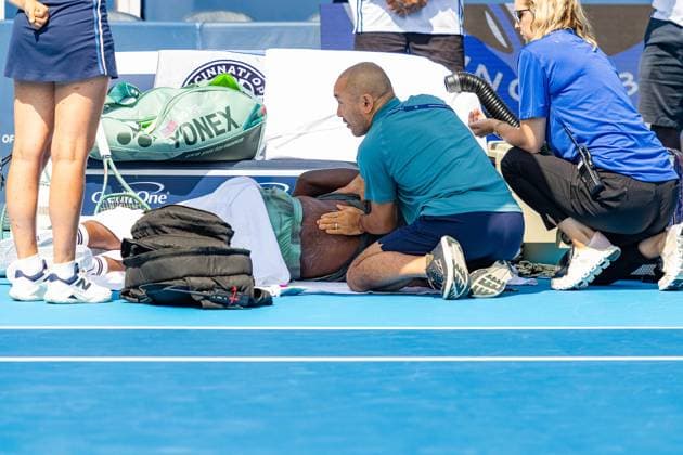TENNIS : Tournoi de Cincinatti - 1 8 Huitieme - 13 08 2025 Frances Tiafoe, usa, Tournoi de Cincinatti 2025, 8e de Finale, abandon sur blessure  Copyright: xx