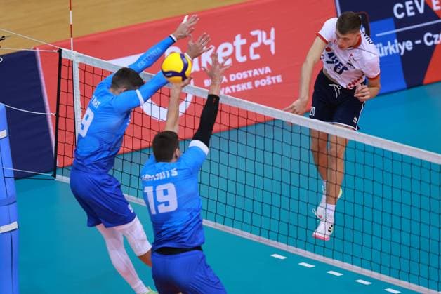 EuroVolley 2026 Qualification CRO vs EST Gabrijel Cvanciger of Croatia in action during EuroVolley 2026 Qualification Phase, Pool D mach between Croatia and Estonia at Gradski vrt in Osijek, Croatia on August 13, 2025.  DavorxJavorovic PIXSELL