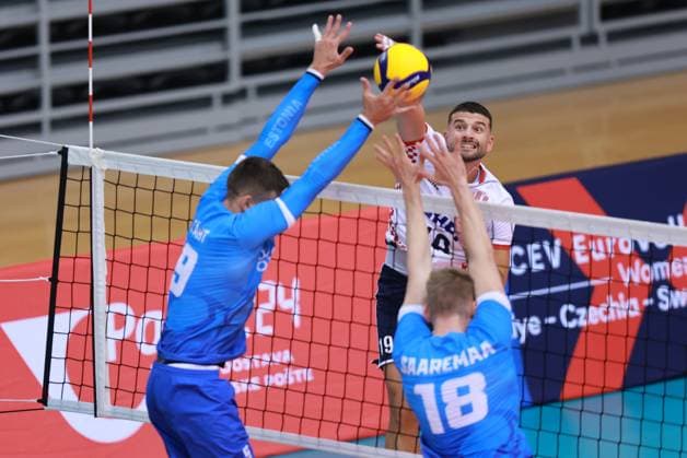 EuroVolley 2026 Qualification CRO vs EST Ivan Zeljkovic of Croatia in action during EuroVolley 2026 Qualification Phase, Pool D mach between Croatia and Estonia at Gradski vrt in Osijek, Croatia on August 13, 2025.  DavorxJavorovic PIXSELL