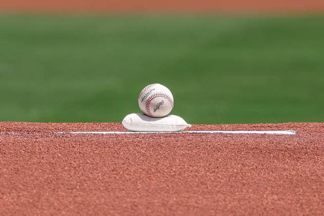 August 13, 2025: The game ball sits on the mound before a game between the Kansas City Royals and Washington Nationals at Kauffman Stadium in Kansas City, MO. CSM Kansas City United States of America - ZUMAc04_ 20250813_zma_c04_172 Copyright: xDavidxSmithx