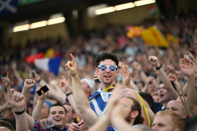Scotland v Hungary - EURO 2024 STUTTGART, GERMANY - JUNE 23: Football supporters are seen ahead of UEFA EURO, EM, Europameisterschaft,Fussball 2024 Group A football match between Scotland and Hungary at Stuttgart Arena in Stuttgart, Germany on June 23, 2024. Germany World. Editorial use only. Please get in touch for any other usage.  Copyright: x2025xAnadoluxGökhanxBalcÄ±x