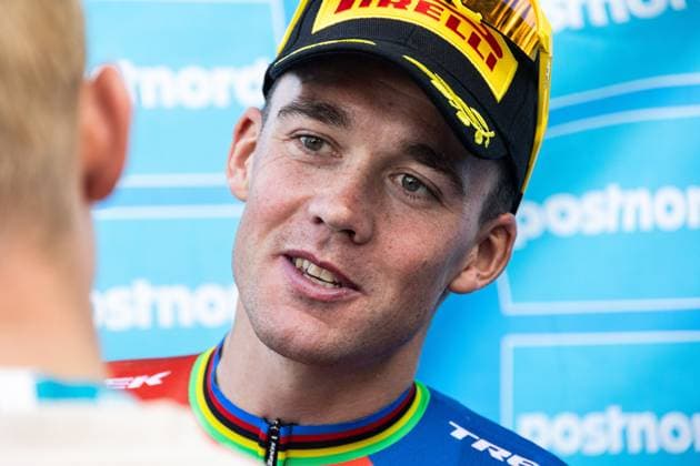 August 13, 2025, Gladsaxe, Denmark: Mads Pedersen of Denmark and Lidl - Trek speaks to the press during the mixed zone after 2 stage of PostNord Danmark Rundt 2025. The second stage of the PostNord Danmark Rundt 2025 cycling race starts in Rodovre and finishes in Gladsaxe. Gladsaxe Denmark - ZUMAs197 20250813_aaa_s197_094 Copyright: xKristianxTuxenxLadegaardxBergx