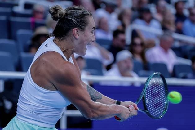 August 13, 2025, Mason, Ohio, U.S: Aryna Sabalenka (BLR) hits a two-handed backhand during WednesdayÃ¢â‚¬â ¢s Round of 16 of the Cincinnati Open at the Lindner Family Tennis Center, Mason, Oh. Mason U.S - ZUMAs304 20250813_zaf_s304_213 Copyright: xScottxStuartx