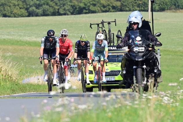 The leading group at the 1st stage of the Czech Tour cycling race Prague - Karlovy Vary, Czech Republic, on August 14, 2025. (CTKxPhoto SlavomirxKubes) CTKPhotoP2025081404815  CTKPhotoP2025081404815