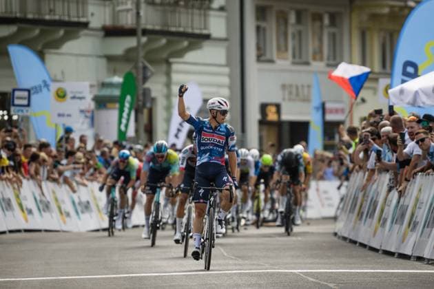 Czech Tour 2025, stage 1, Road cycling, Rad, Radsport, Strasse Luke Lamperti (Soudal Quick-Step) wins, on August 14, 2025, Karlovy Vary, Czechia. (CTKxPhoto JanxBrychta) CTKPhotoF202508140013801  CTKPhotoF202508140013801