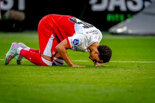FC Utrecht forward Adrian Blake celebrating the goal during the match Utrecht Servette at the Galgenwaard stadium for the UEFA Europa League Third qualifying round 2nd leg season 2025 2026 in UTRECHT, Netherlands on 14 august 2025, photo by Marcel van Dorst EYE4images DeFodi Images