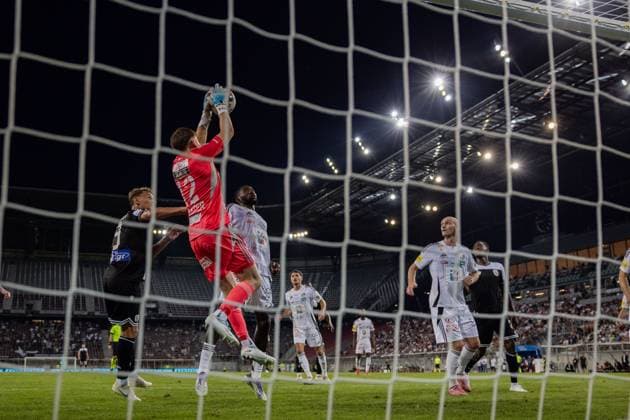 SOCCER - UEFA EL, WAC vs PAOK KLAGENFURT,AUSTRIA,14.AUG.25 - SOCCER - UEFA Europa League, qualification, Wolfsberger AC vs PAOK Thessaloniki. Image shows Nikolas Polster (WAC). Keywords: netcam.  GEPAxpictures xMatthiasxTrinkl