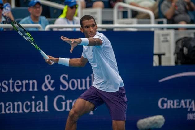 Cincinnati Open Round Of 16: Jannik Sinner V Felix Auger-Aliassime Felix Auger-Aliassime is seen during his fourth-round match at the Cincinnati Open in Mason, Ohio, on August 14, 2025. Mason Ohio United States  Copyright: xJasonxWhitmanx originalFilename:whitman-cincinna250814_npnV8.jpg