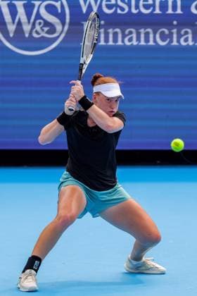 August 14, 2025, Mason, Ohio, U.S: Ella Seidel (GER) in action during ThursdayÃ¢â‚¬â ¢s Round of 16 of the Cincinnati Open at the Lindner Family Tennis Center, Mason, Oh. Mason U.S - ZUMAs304 20250814_zaf_s304_185 Copyright: xScottxStuartx