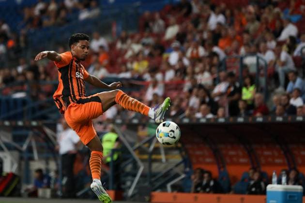 Shakhtar-Panathinaikos Match In Krakow In Krakow, Poland, on August 14, 2025, Newerton Martins da Silva from Shakhtar plays during the Shakhtar Donetsk-Panathinaikos match in the UEFA Europa League Third Qualifying Round at the H. Reyman Municipal Stadium. Krakow Poland  Copyright: xKlaudiaxRadeckax originalFilename:radecka-shakhtar250814_nplSK.jpg