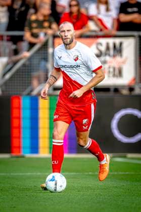 FC Utrecht defender Mike van der Hoorn during the match Utrecht Servette at the Galgenwaard stadium for the UEFA Europa League Third qualifying round 2nd leg season 2025 2026 in UTRECHT, Netherlands on 14 august 2025, photo by Marcel van Dorst EYE4images DeFodi Images