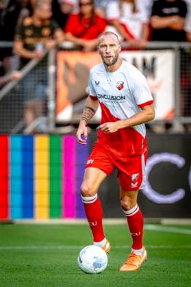 FC Utrecht defender Mike van der Hoorn during the match Utrecht Servette at the Galgenwaard stadium for the UEFA Europa League Third qualifying round 2nd leg season 2025 2026 in UTRECHT, Netherlands on 14 august 2025, photo by Marcel van Dorst EYE4images DeFodi Images