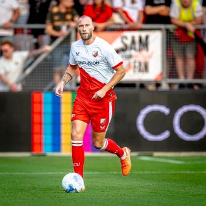 FC Utrecht defender Mike van der Hoorn during the match Utrecht Servette at the Galgenwaard stadium for the UEFA Europa League Third qualifying round 2nd leg season 2025 2026 in UTRECHT, Netherlands on 14 august 2025, photo by Marcel van Dorst EYE4images DeFodi Images