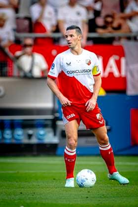 FC Utrecht defender Nick Viergever during the match Utrecht Servette at the Galgenwaard stadium for the UEFA Europa League Third qualifying round 2nd leg season 2025 2026 in UTRECHT, Netherlands on 14 august 2025, photo by Marcel van Dorst EYE4images DeFodi Images
