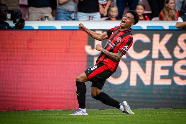 FC Midtjylland v Fredrikstad, UEFA Europa League qualification, Herning, Denmark Herning, Denmark. 14th, August 2025. Paulinho (29) of FC Midtjylland scores for 2-0 during the UEFA Europa League qualification match between FC Midtjylland and Fredrikstad at MCH Arena in Herning. Denmark, Herning  Copyright: xGonzalesxPhoto MortenxKjaerx