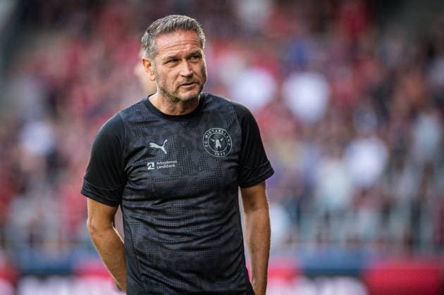 FC Midtjylland v Fredrikstad, UEFA Europa League qualification, Herning, Denmark Herning, Denmark. 14th, August 2025. Head coach Thomas Thomasberg of FC Midtjylland seen during the UEFA Europa League qualification match between FC Midtjylland and Fredrikstad at MCH Arena in Herning. Denmark, Herning  Copyright: xGonzalesxPhoto MortenxKjaerx