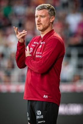 FC Midtjylland v Fredrikstad, UEFA Europa League qualification, Herning, Denmark Herning, Denmark. 14th, August 2025. Head coach Andreas Hagen of Fredrikstad seen during the UEFA Europa League qualification match between FC Midtjylland and Fredrikstad at MCH Arena in Herning. Denmark, Herning  Copyright: xGonzalesxPhoto MortenxKjaerx