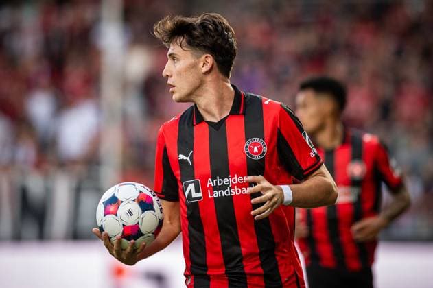 FC Midtjylland v Fredrikstad, UEFA Europa League qualification, Herning, Denmark Herning, Denmark. 14th, August 2025. Mikel Gogorza (41) of FC Midtjylland seen during the UEFA Europa League qualification match between FC Midtjylland and Fredrikstad at MCH Arena in Herning. Denmark, Herning  Copyright: xGonzalesxPhoto MortenxKjaerx