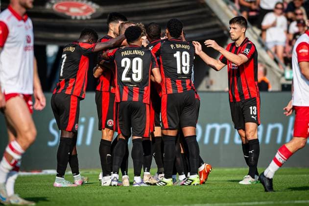 FC Midtjylland v Fredrikstad, UEFA Europa League qualification, Herning, Denmark Herning, Denmark. 14th, August 2025. Mads Bech Sorensen (22) of FC Midtjylland scores for 1-0 during the UEFA Europa League qualification match between FC Midtjylland and Fredrikstad at MCH Arena in Herning. Denmark, Herning  Copyright: xGonzalesxPhoto MortenxKjaerx