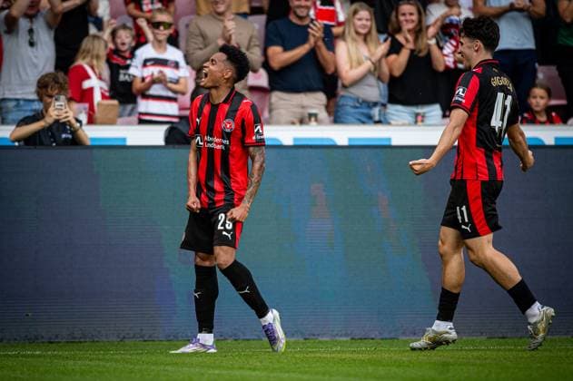 FC Midtjylland v Fredrikstad, UEFA Europa League qualification, Herning, Denmark Herning, Denmark. 14th, August 2025. Paulinho (29) of FC Midtjylland scores for 2-0 during the UEFA Europa League qualification match between FC Midtjylland and Fredrikstad at MCH Arena in Herning. Denmark, Herning  Copyright: xGonzalesxPhoto MortenxKjaerx