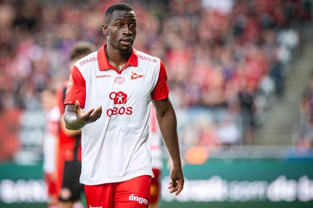 FC Midtjylland v Fredrikstad, UEFA Europa League qualification, Herning, Denmark Herning, Denmark. 14th, August 2025. Solomon Owusu (28) of Fredrikstad seen during the UEFA Europa League qualification match between FC Midtjylland and Fredrikstad at MCH Arena in Herning. Denmark, Herning  Copyright: xGonzalesxPhoto MortenxKjaerx