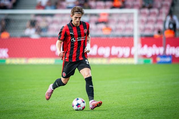 FC Midtjylland v Fredrikstad, UEFA Europa League qualification, Herning, Denmark Herning, Denmark. 14th, August 2025. Valdemar Byskov (20) of FC Midtjylland seen during the UEFA Europa League qualification match between FC Midtjylland and Fredrikstad at MCH Arena in Herning. Denmark, Herning  Copyright: xGonzalesxPhoto MortenxKjaerx