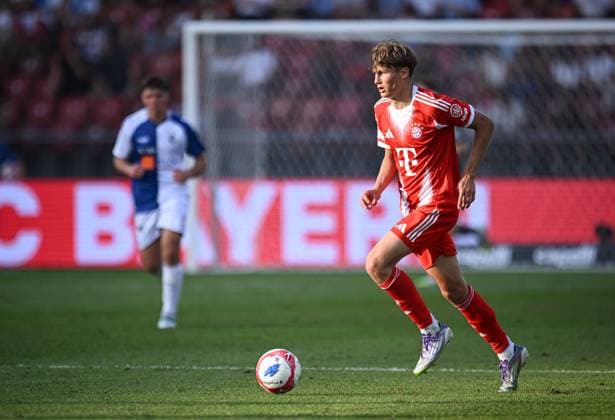 Soccer 1 Bundesliga Season 2025 2026 Test match 12 08 2025 Grasshopper Club Zuerich FC Bayern Muenchen Magnus Dalpiaz FC Bayern Muenchen